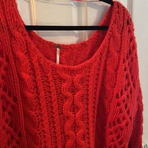 Free People Red Sweater